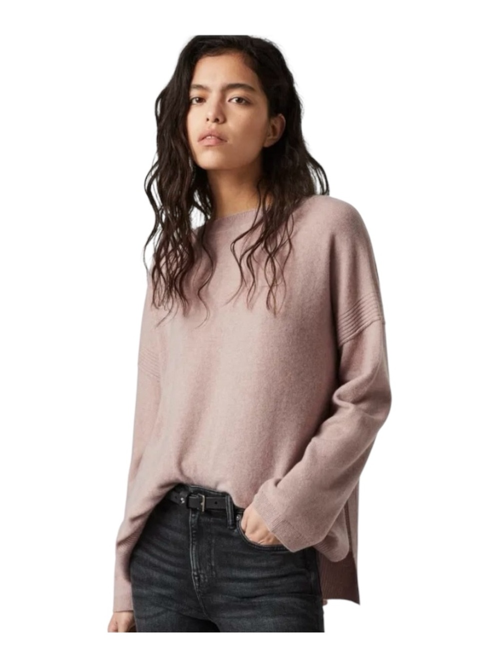 Allsaints Tara  Pink Crewneck Cashmere Jumper  Sweater Misses size S